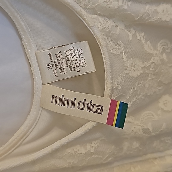 MIMI CHICA lacey dress XS cream sleeveless high-low - Picture 7 of 12